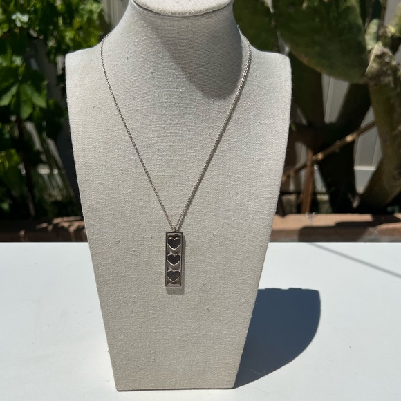 TIFFANY&Co. Tiffany Triple Heart Plate Necklace Silver 925 Women’s RARE - Picture 3 of 16